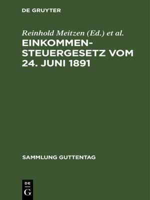 cover image of Einkommensteuergesetz vom 24. Juni 1891